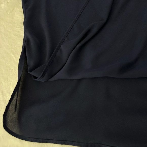 Krisa Relaxed Blue Wrap Top with Cuffed Sleeves - Picture 8 of 8